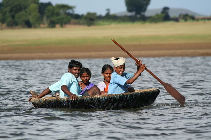 Indian coracle on the Kabini River. Photographer Gnissah