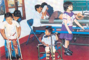 Children at a center for differently abled in Bangalore