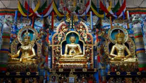 Status of Golden Buddha at Bylakuppe. Photographer Sahyadri H S
