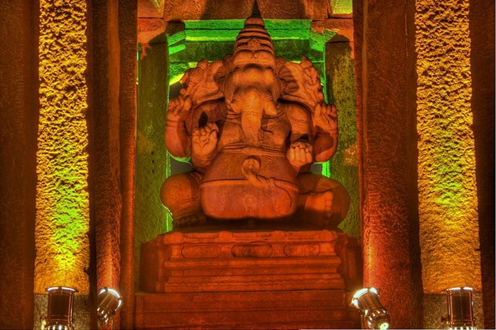 hampi by night, hampi, Sasvikal Ganesha